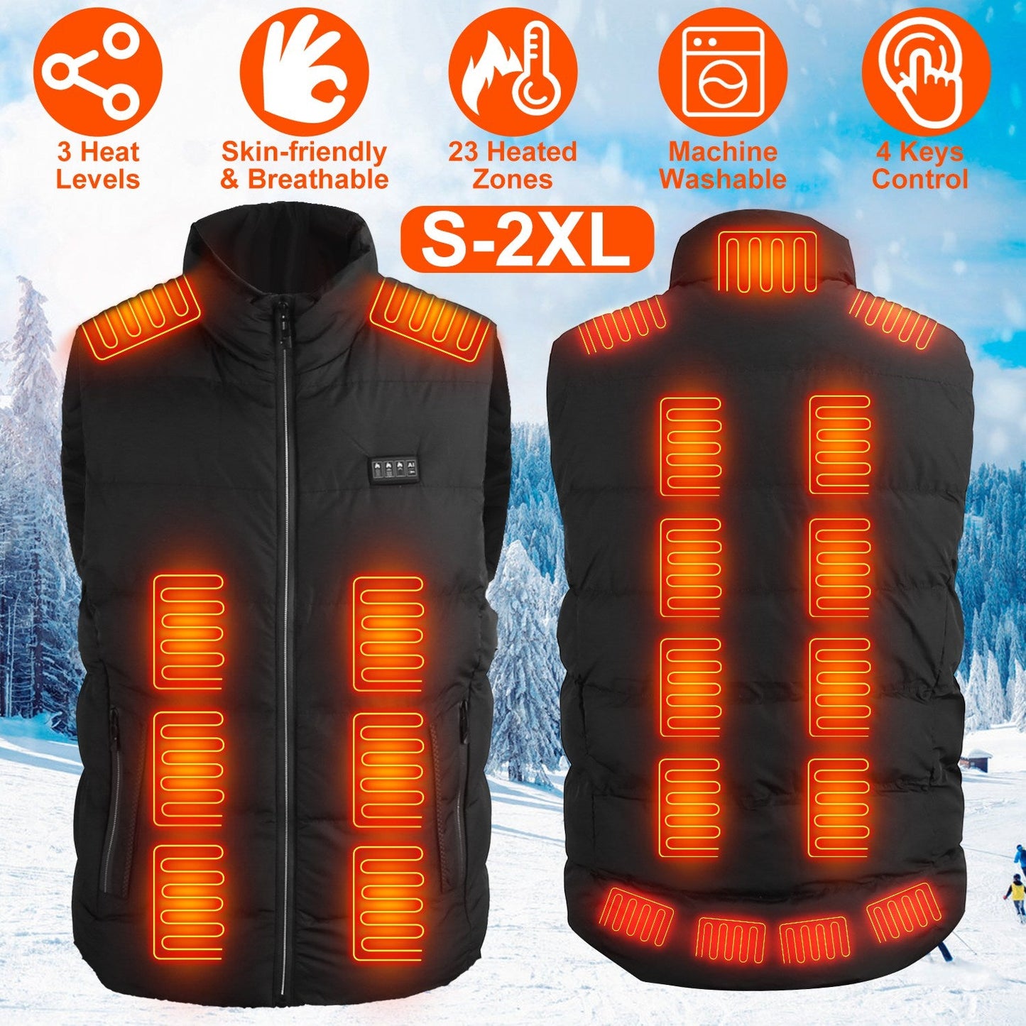 Chaleco Térmico Premium para Hombres y Mujeres - 23 Zonas de Calor
