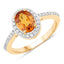 Anillo de Compromiso de Granate Spessartita y Diamante de 14K de 1.66 Quilates