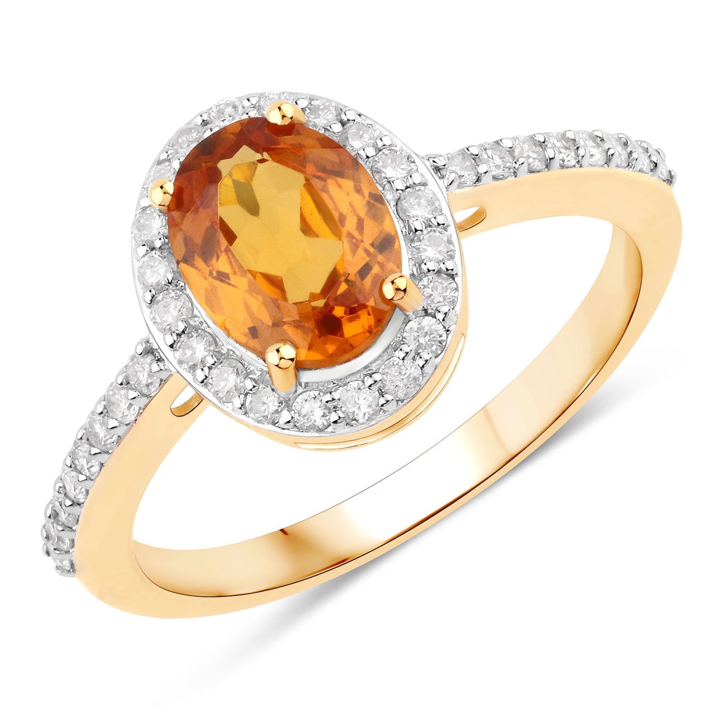 Anillo de Compromiso de Granate Spessartita y Diamante de 14K de 1.66 Quilates