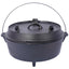 Cast iron Dutch oven with lid, outdoor camping deep pot, used for camping, cooking, barbecue and leg rest, 4.5 quarts - Korvel