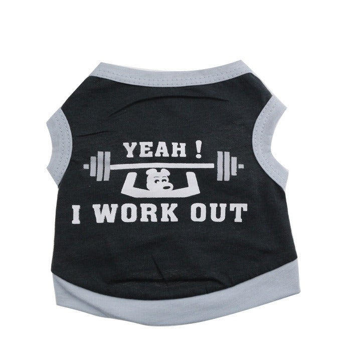 Pet Clothes Dog Clothes Cotton Sweat Weight Lifting Small Dog Pet Vest Spring And Summer - Korvel