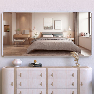 Large Movable Tray Bathroom Mirror with Aluminum Frame