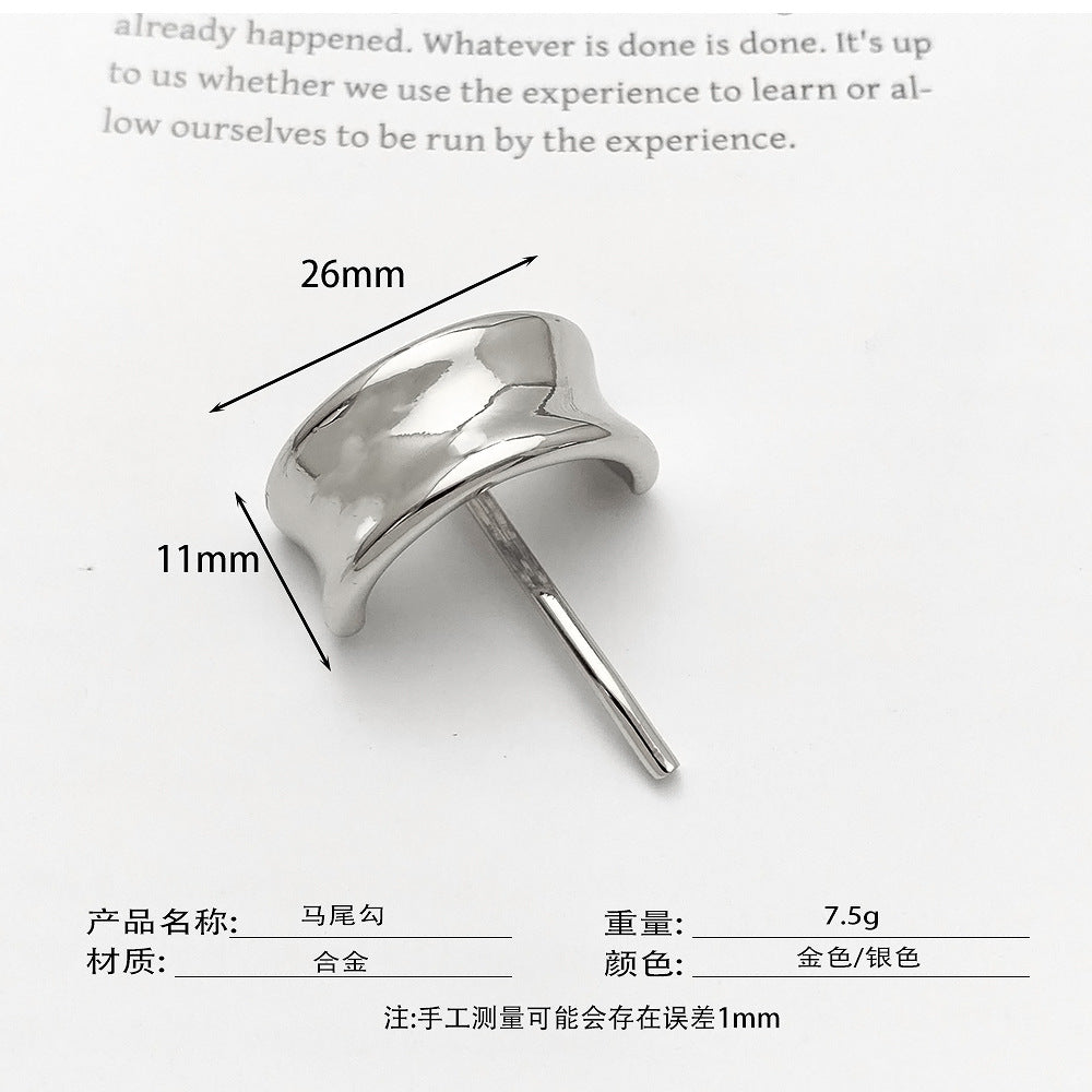 Japanese and Korean headdress accessories hairpins fashionable and simple small fresh ponytail hairpins for girls metal high-grade hair hooks and hair buckles - Korvel