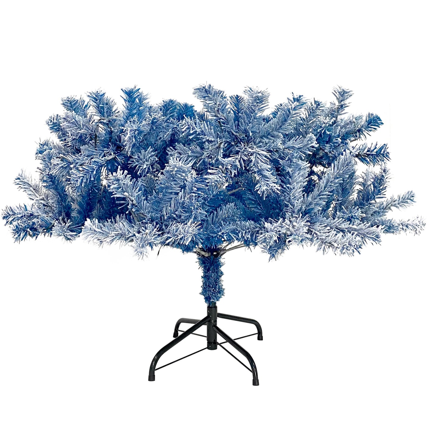 6FT pre ignited hinge chain artificial fir Christmas tree, Christmas tree snowflake flocking person with 750 Christmas branches - Korvel