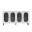 Buffet d'Accent Blanc Moderne avec Portes en Acrylique