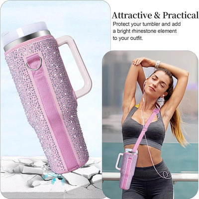 Diamond Mug Sleeves For  Portable Water Kettle Carrier Holder Bag With Straps Outdoor Drinkware Accessory - Korvel