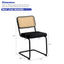 Dining Chairs Set of 2 velvet wicker side decorative chairs, black painted legs, modern medieval Bruell designed chairs, - Korvel