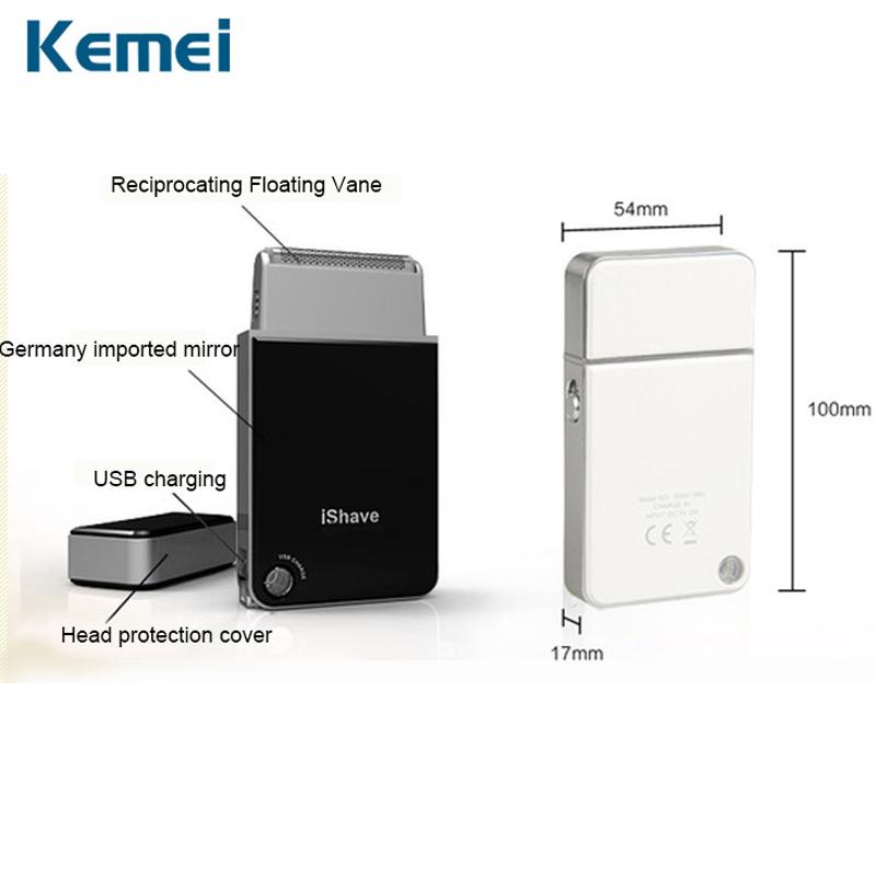 Kemei Mini Portable Men's Electric Shaver USB Charging Reciprocating Razor Beard Trimmer Shaving - Korvel