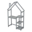 House-shaped Wooden writing Desk,Kids study Table,Bookshelf & Toy Storage,Grey - Korvel