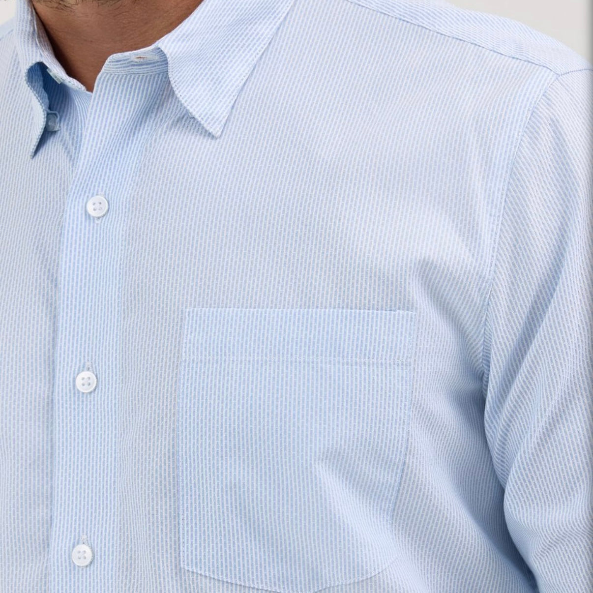 Wrangler Men's Comfort Soft Blue Stripe Shirt - Korvel
