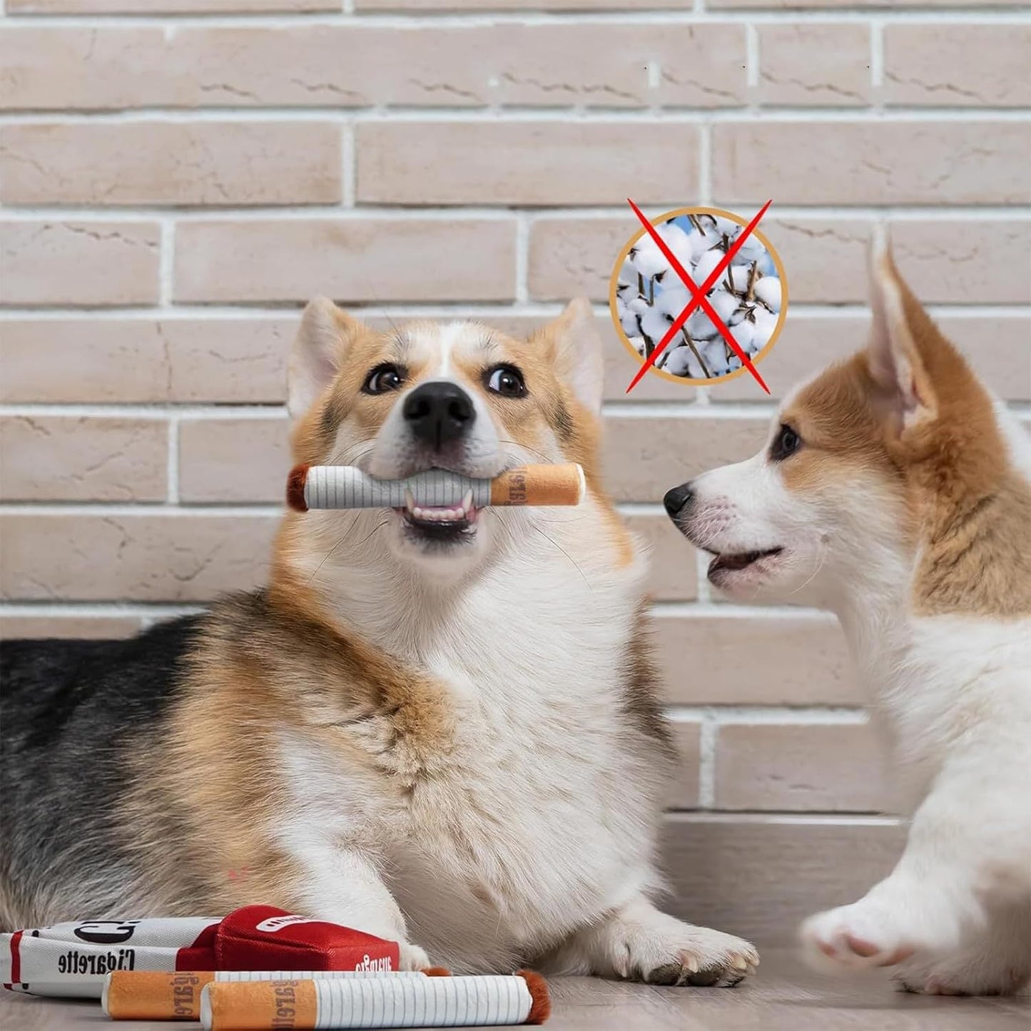 Dog cigarettes with box, sound making toys, pet toys, bite resistant and grinding plush toys, cat supplies - Korvel