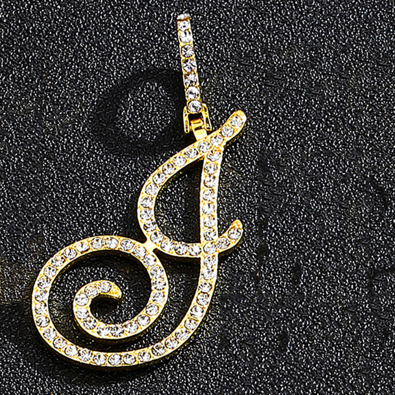 Hip Hop Grass Letter Pendant with Cuban Chain