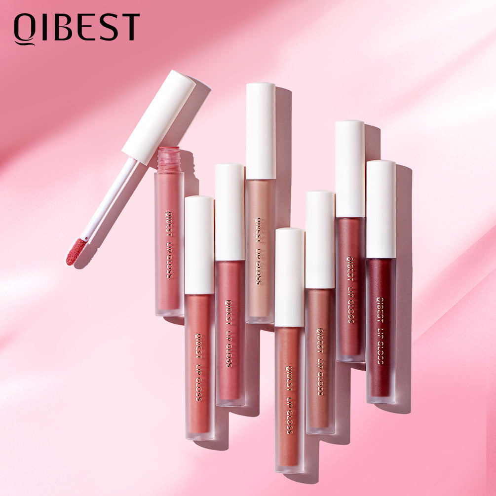 QIBEST Gloss Labial Mate de Terciopelo - Hidratante y No Pegajoso