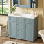 36 "bathroom makeup cabinet with resin sink combination and 2 drawers, with soft closing door, blue color - Korvel