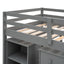 Low Study Twin Loft Bed with Cabinet and Rolling Portable Desk - Gray (OLD SKU :LP000113AAE) - Korvel