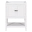 24" Bathroom Vanity Base Only, Soild Wood Frame, Bathroom Storage Cabinet with Doors and Open Shelf, White - Korvel