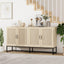 Buffet 4 Portes en Rotin - Cabinet de Rangement Élégant