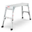 Aluminum Work Platform Large Size Step Stool Folding Portable Work Bench 40" Width Telescopic Feet 22" -27.5" Height Adjustable - Korvel