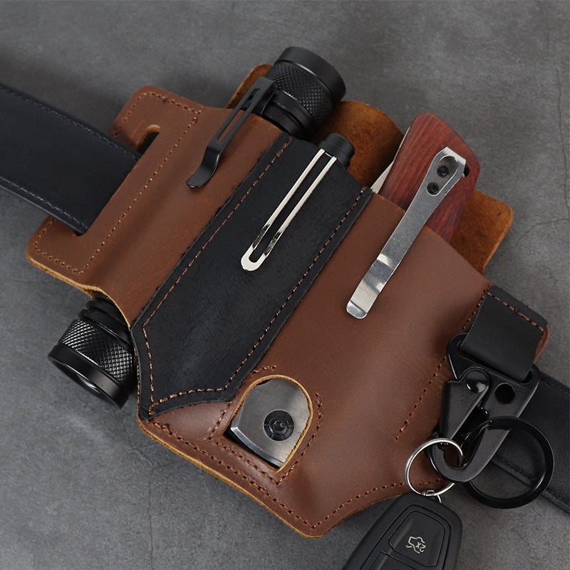 GEBWOLF EDC Leather Multi-Function Pocket Tool Case