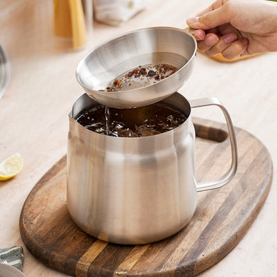 Premium Stainless Steel Oil Filter Pot with Frying Basket
