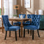 High-end Tufted Solid Wood Contemporary Velvet Upholstered Dining Chair with Wood Legs Nailhead Trim 2-Pcs Set Blue - Korvel