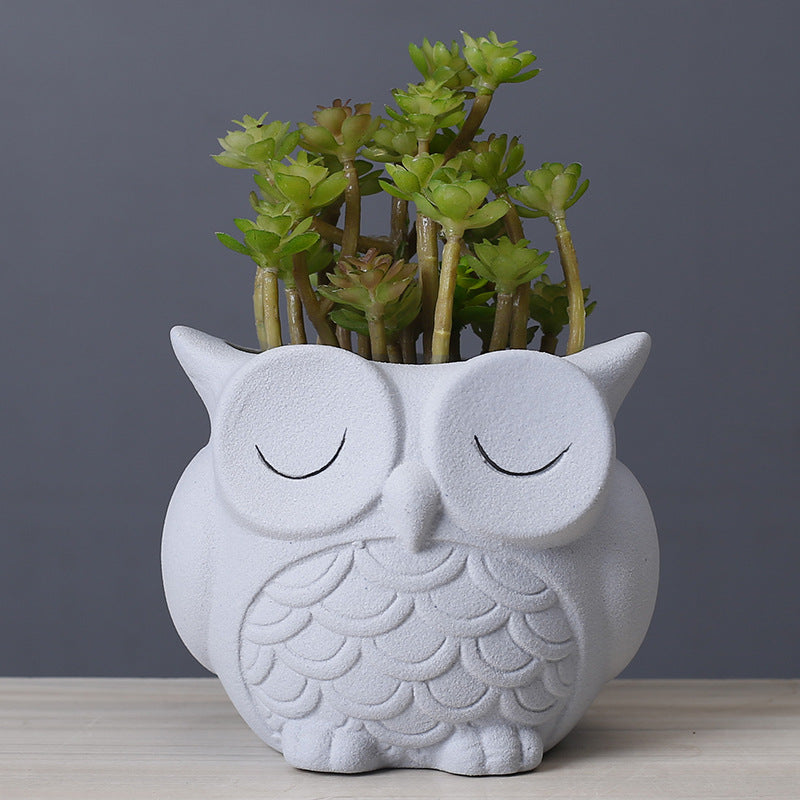 Maceta de Cerámica con Diseño de Animal - Decoración Creativa para el Escritorio