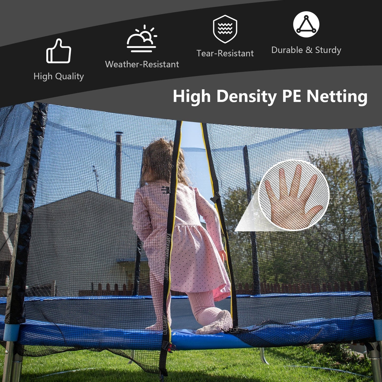 8 Feet Trampoline Safety Replacement Enclosure Net