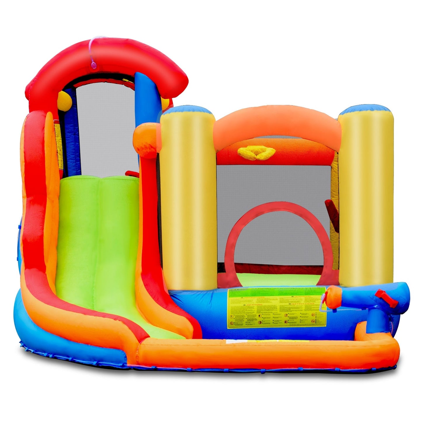Casa Inflable de Deslizamiento de Agua Gbruno con Piscina y Cañón