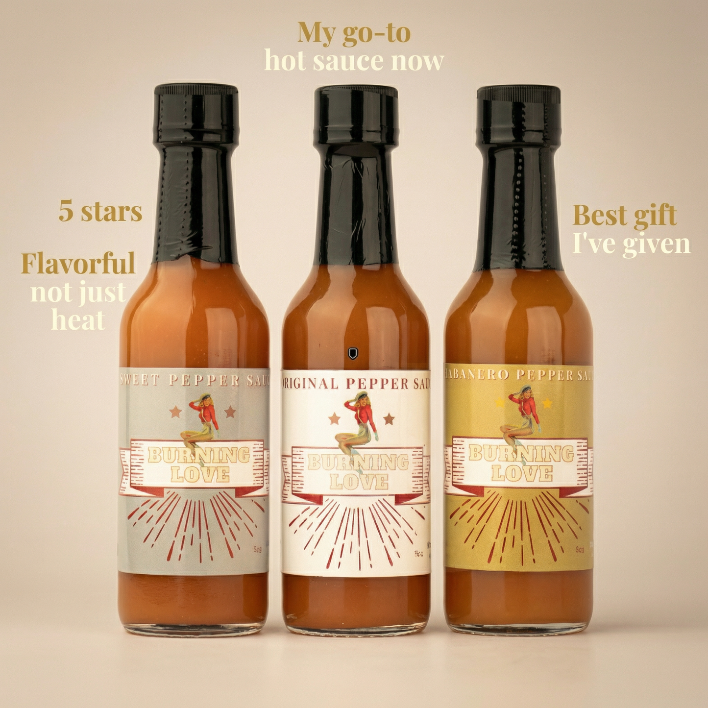 Juego de Regalo de Salsa Picante 3-Pack - Original, Habanero y Dulce Calor