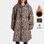 Fleece-Lined Hooded Leopard Print Trench Coat