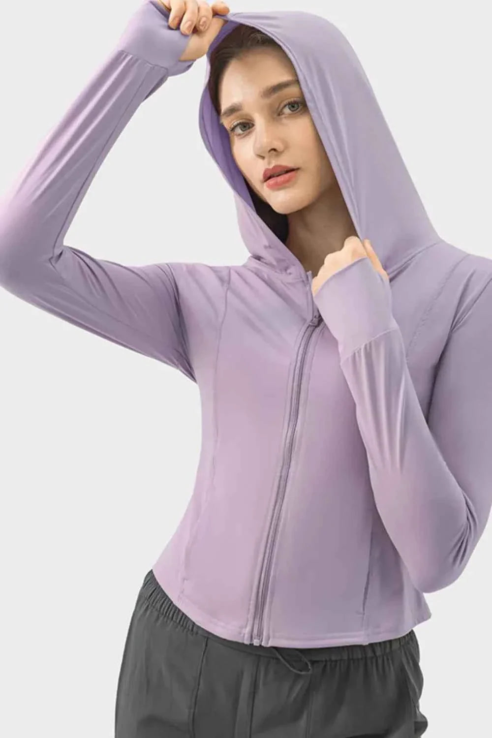 Millennia Pocketed Zip Up Hooded Activewear Hoodie