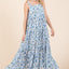 Robe Maxi Sans Manches à Imprimé Floral Élegante