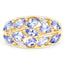 14K Yellow Gold Plated Tanzanite & White Topaz Cluster Ring