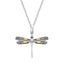 18k Yellow Gold & Sterling Silver Dragonfly Pendant