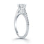 Bague de fiançailles en or blanc 14k avec diamants micro sertis en cathédrale