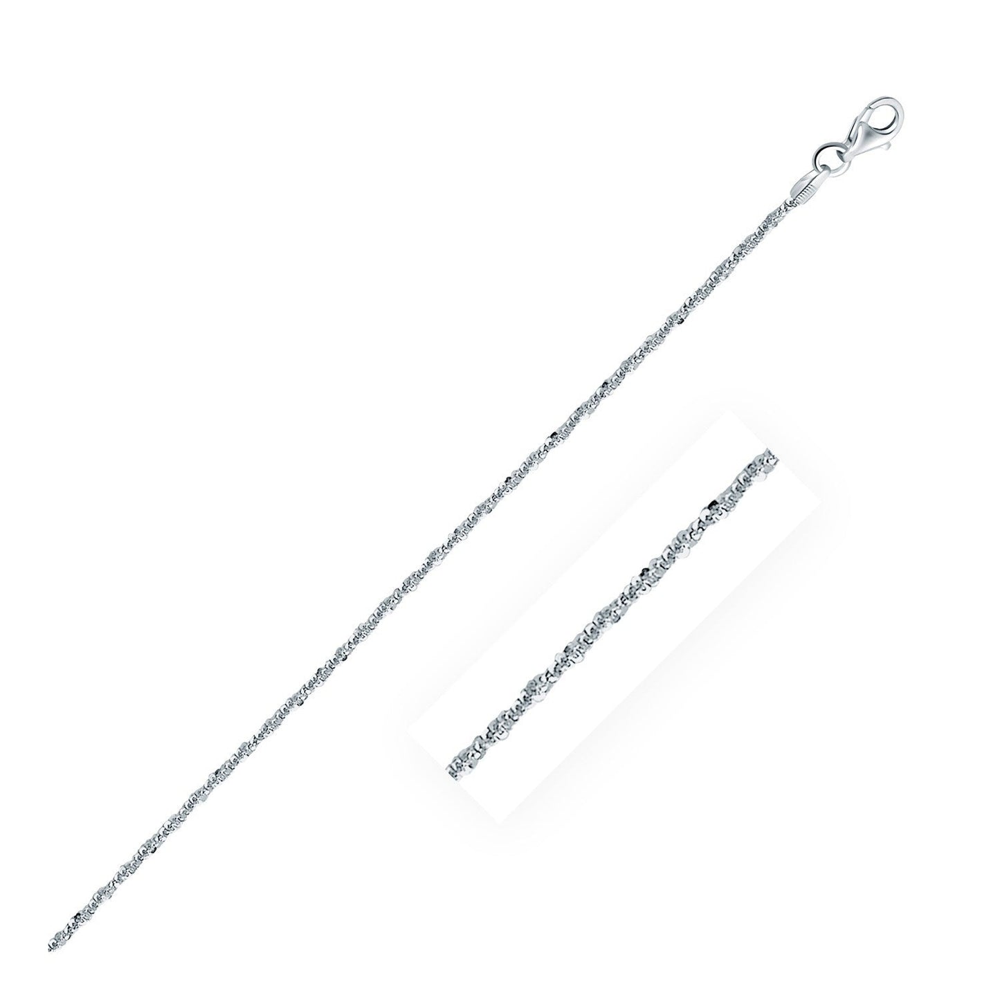 Collier en chaîne scintillante en argent sterling plaqué rhodium