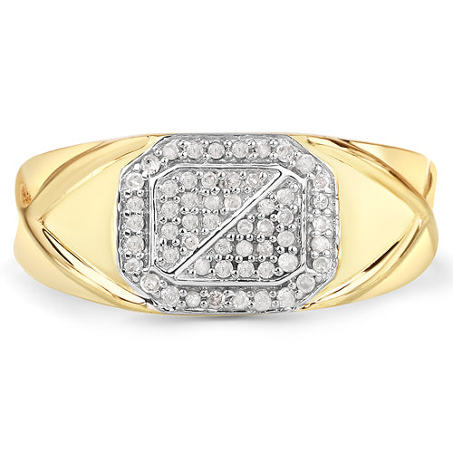 0.24 Carat Genuine White Diamond Sterling Silver Engagement Ring