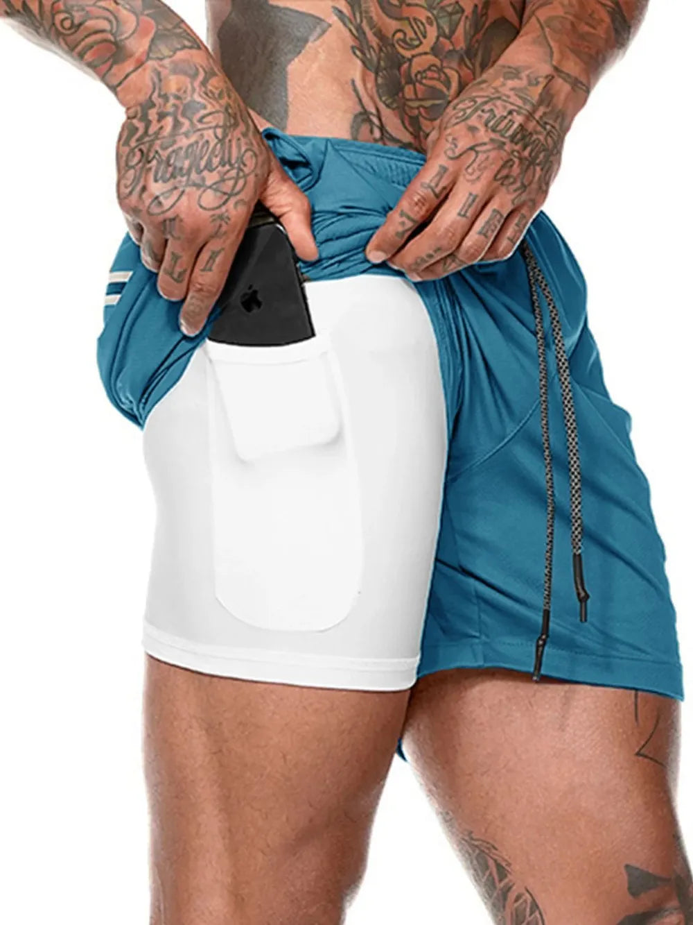 Pantalones Cortos Activos de Talla Grande para Hombre con Cintura Ajustable
