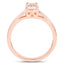 Bague de fiançailles en argent sterling avec morganite véritable de 0,70 carat