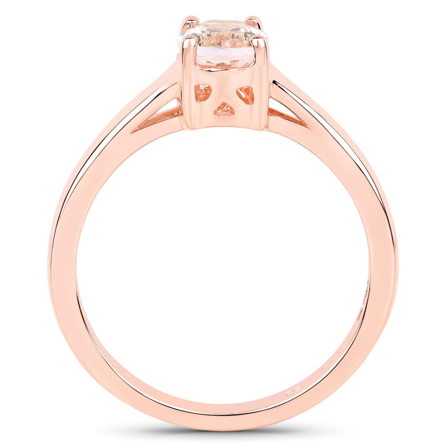 Bague de fiançailles en argent sterling avec morganite véritable de 0,70 carat