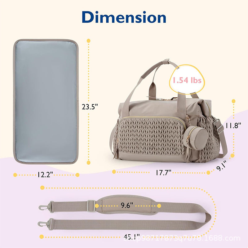 Large Capacity Striped Handbag for Travel