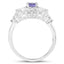 2.01 Carat Genuine Tanzanite and White Topaz Sterling Silver Ring