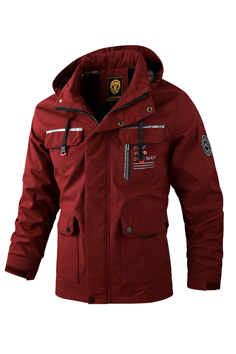 Men's Casual Hooded Windbreaker Jacket - Waterproof & Stylish