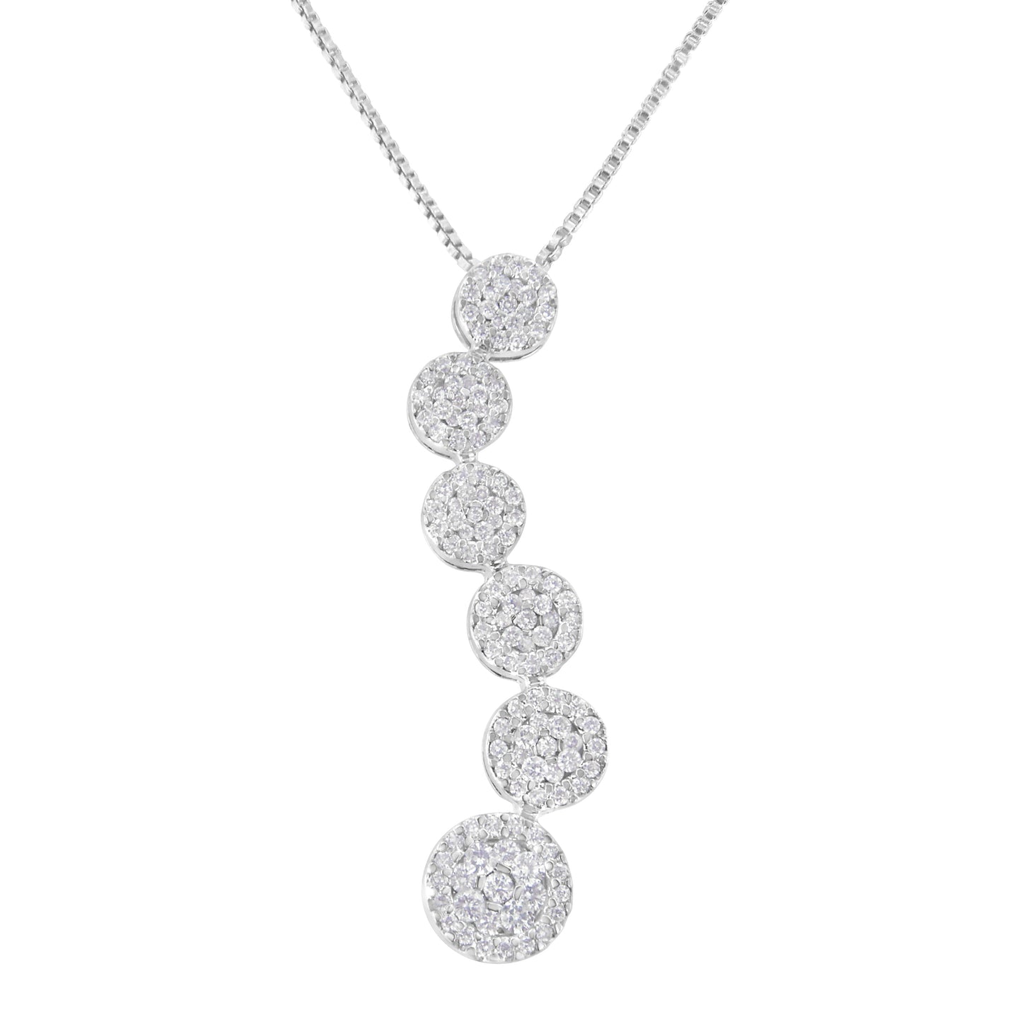 Collar de Pendiente de Viaje con Diamantes en Oro Blanco de 14K