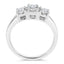 Anillo de Compromiso de Diamante Creado en Laboratorio de 3 Piedras en Oro Blanco de 14K - Talla 7
