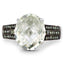 Bague en Argent Sterling avec Améthyste Verte de 4,41 Carats et Diamants