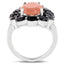 7.88 Carat Genuine Peach Moonstone & Black Spinel Ring