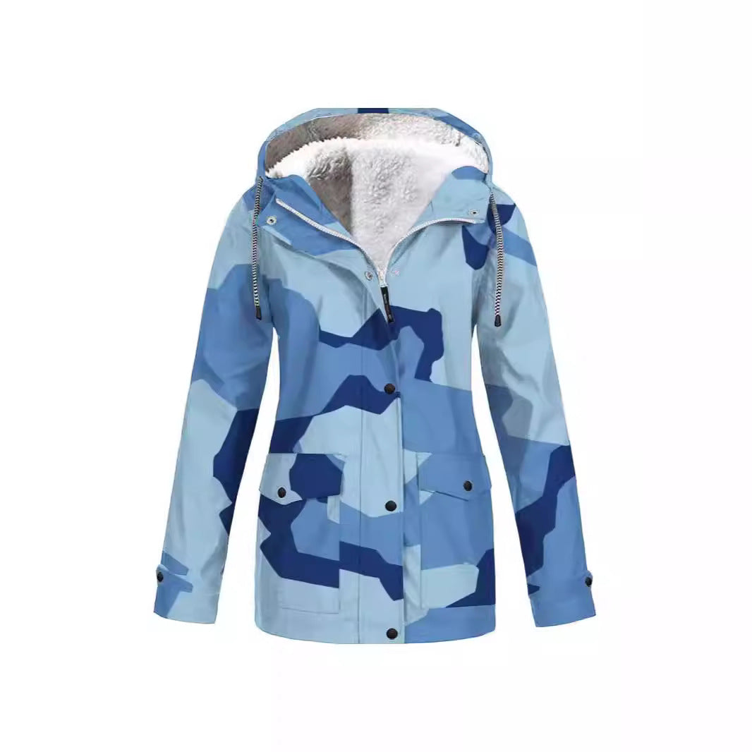 Hooded Camouflage Waterproof Outdoor Shell Jacket