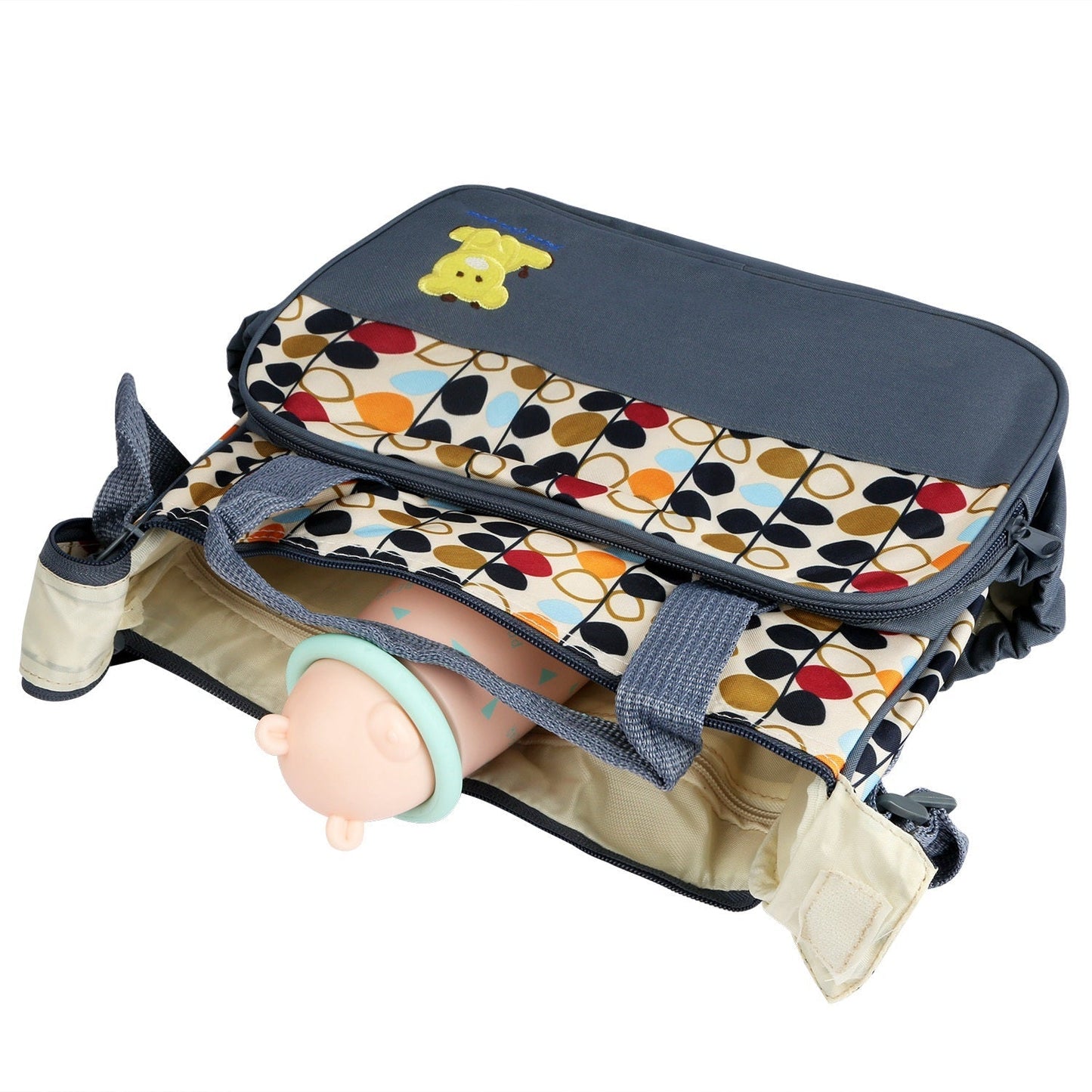 Ensemble de sac à couches pour bébé de 5 pièces avec tapis à langer et poches isolées