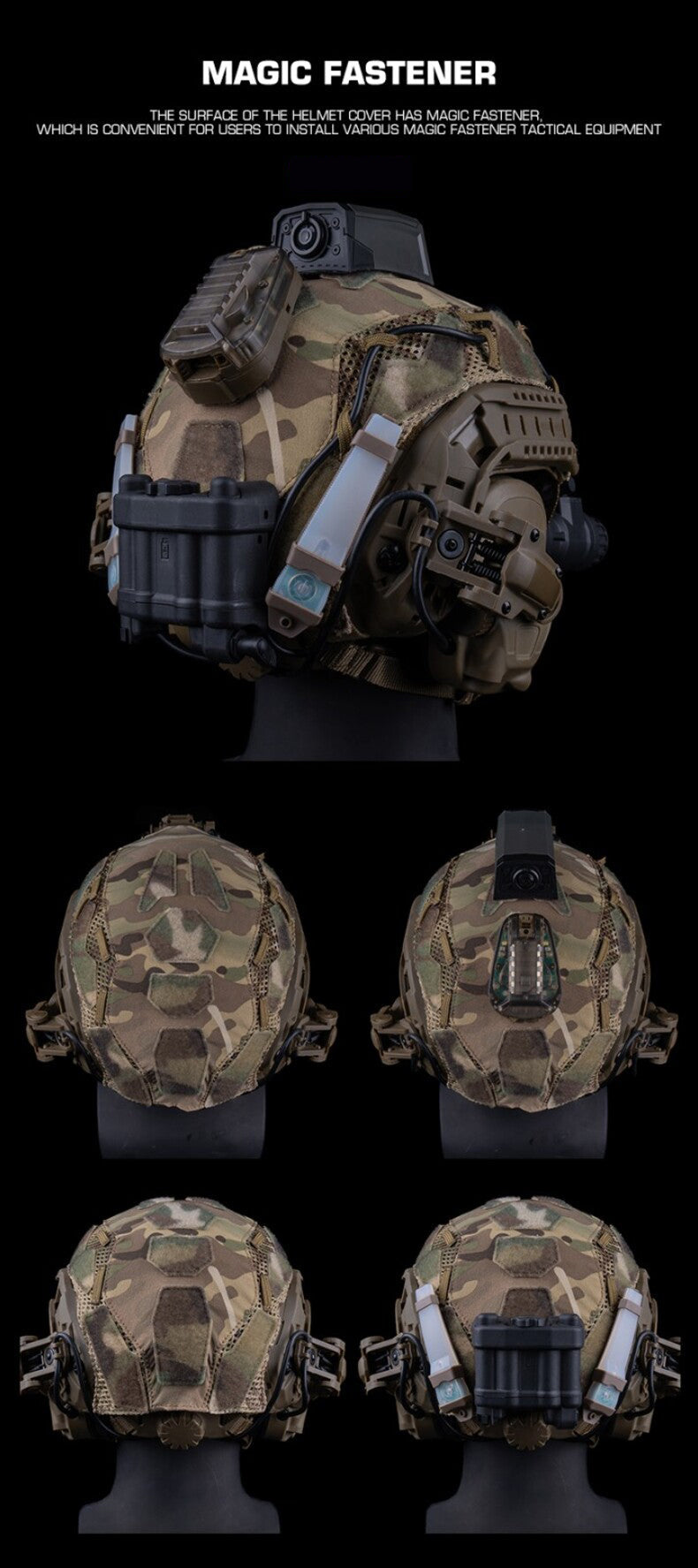 Housse de casque camouflage FAST SF Ultra-haut (Moyen)
